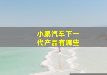 小鹏汽车下一代产品有哪些