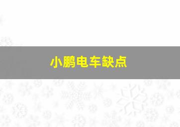 小鹏电车缺点