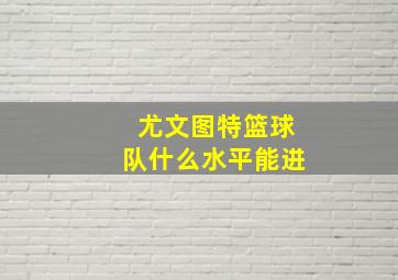 尤文图特篮球队什么水平能进