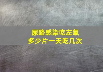 尿路感染吃左氧多少片一天吃几次