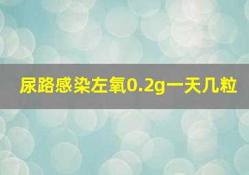 尿路感染左氧0.2g一天几粒