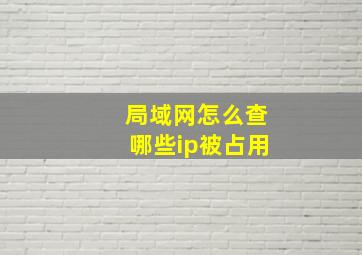 局域网怎么查哪些ip被占用