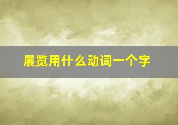 展览用什么动词一个字