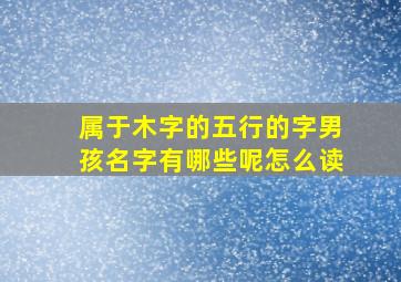 属于木字的五行的字男孩名字有哪些呢怎么读