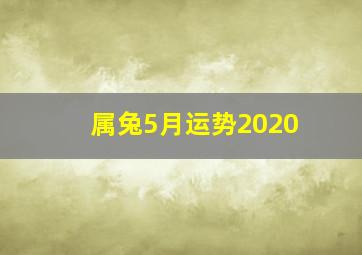 属兔5月运势2020