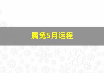 属兔5月运程