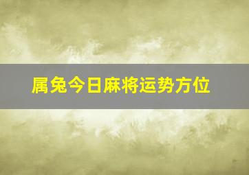 属兔今日麻将运势方位