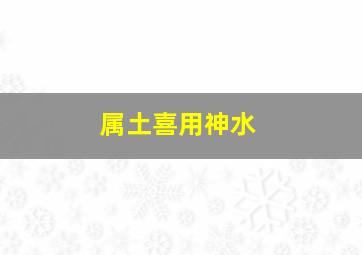 属土喜用神水