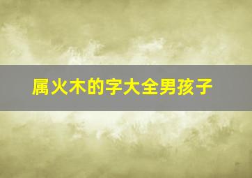 属火木的字大全男孩子