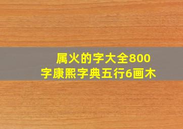 属火的字大全800字康熙字典五行6画木