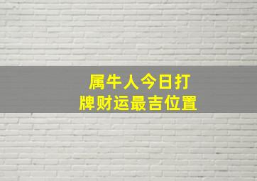 属牛人今日打牌财运最吉位置