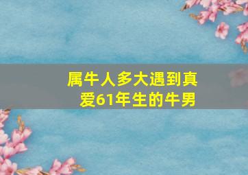 属牛人多大遇到真爱61年生的牛男