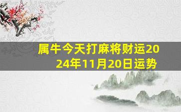 属牛今天打麻将财运2024年11月20日运势