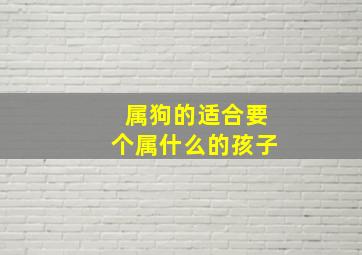 属狗的适合要个属什么的孩子