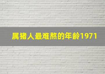 属猪人最难熬的年龄1971