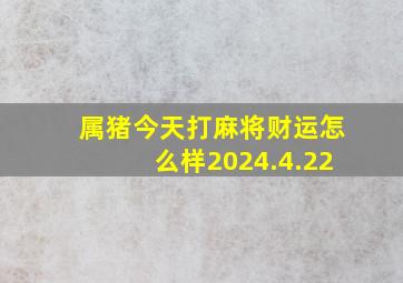 属猪今天打麻将财运怎么样2024.4.22