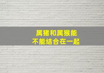 属猪和属猴能不能结合在一起