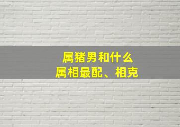 属猪男和什么属相最配、相克