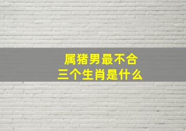 属猪男最不合三个生肖是什么