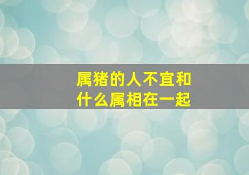 属猪的人不宜和什么属相在一起