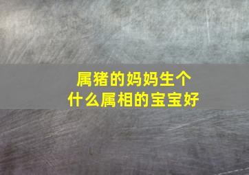 属猪的妈妈生个什么属相的宝宝好