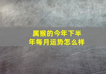 属猴的今年下半年每月运势怎么样