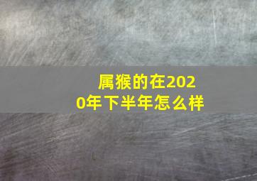 属猴的在2020年下半年怎么样