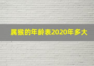 属猴的年龄表2020年多大