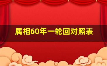 属相60年一轮回对照表