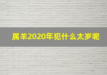 属羊2020年犯什么太岁呢