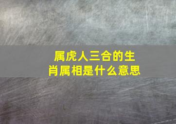 属虎人三合的生肖属相是什么意思