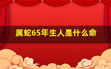 属蛇65年生人是什么命