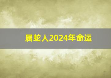 属蛇人2024年命运