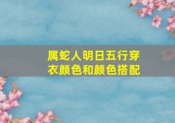 属蛇人明日五行穿衣颜色和颜色搭配