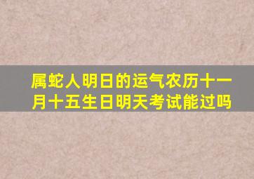 属蛇人明日的运气农历十一月十五生日明天考试能过吗