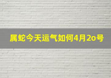 属蛇今天运气如何4月2o号