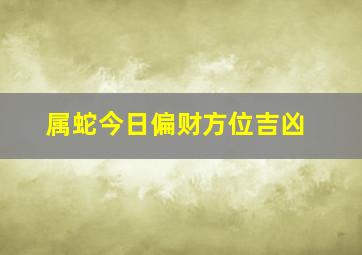 属蛇今日偏财方位吉凶