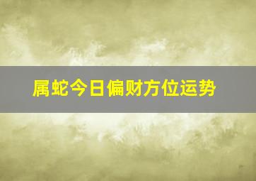 属蛇今日偏财方位运势