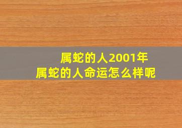 属蛇的人2001年属蛇的人命运怎么样呢