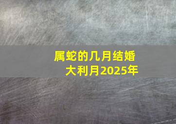 属蛇的几月结婚大利月2025年