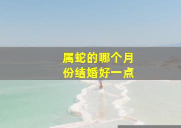 属蛇的哪个月份结婚好一点