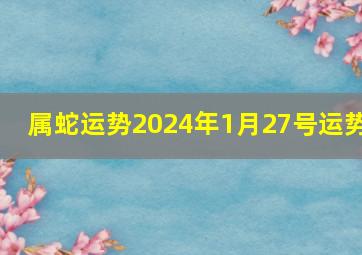 属蛇运势2024年1月27号运势