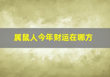 属鼠人今年财运在哪方