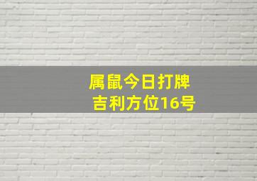 属鼠今日打牌吉利方位16号