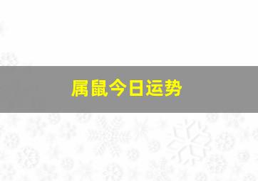 属鼠今日运势