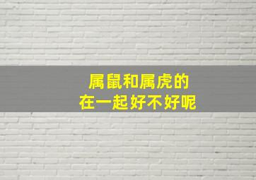 属鼠和属虎的在一起好不好呢