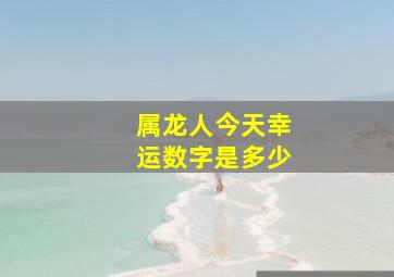 属龙人今天幸运数字是多少