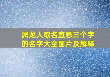 属龙人取名宜忌三个字的名字大全图片及解释