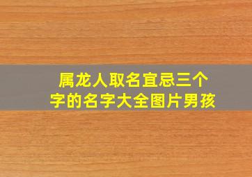 属龙人取名宜忌三个字的名字大全图片男孩