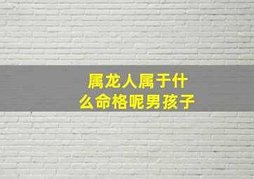 属龙人属于什么命格呢男孩子